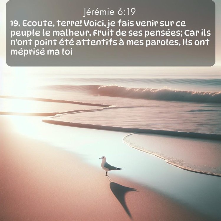 Segond Jérémie 6:19