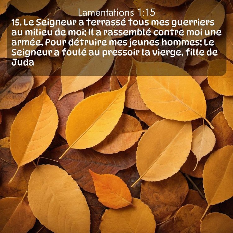 Segond Lamentations 1:15