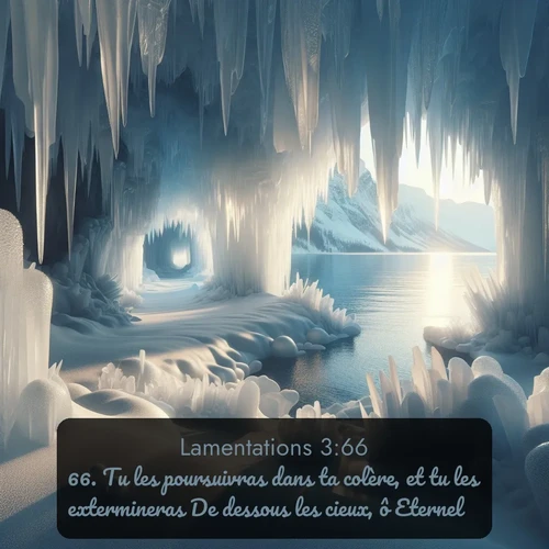 Segond Lamentations  ; image nature: image avec le verset biblique :Tu les poursuivras dans ta colère, et tu les extermineras De dessous les cieux, ô Eternel! ;  ; 3:66