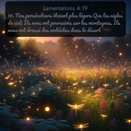 Segond Lamentations  ; image nature: image avec le verset biblique :Nos persécuteurs étaient plus légers Que les aigles du ciel; Ils nous ont poursuivis sur les montagnes, Ils nous ont dressé des embûches dans le désert. ;  ; 4:19