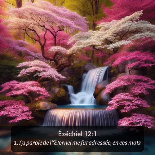 Segond Ézéchiel  ; image nature: image avec le verset biblique :La parole de l&#039;Eternel me fut adressée, en ces mots: ;  ; 12:1