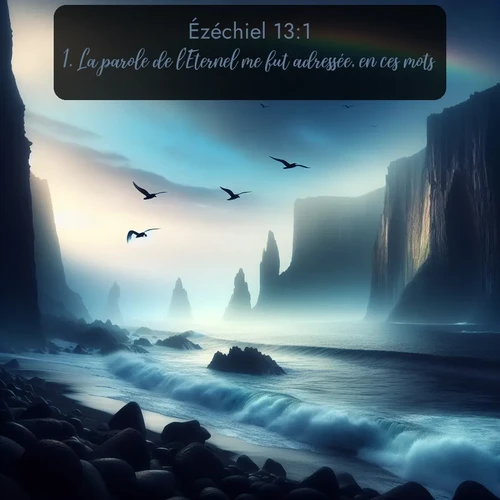 Segond Ézéchiel  ; image nature: image avec le verset biblique :La parole de l&#039;Eternel me fut adressée, en ces mots: ;  ; 13:1