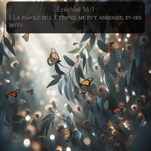 Segond Ézéchiel  ; image nature: image avec le verset biblique :La parole de l&#039;Eternel me fut adressée, en ces mots: ;  ; 16:1