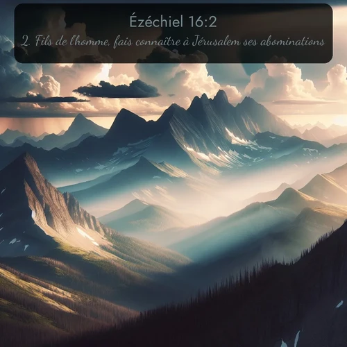 Segond Ézéchiel  ; image nature: image avec le verset biblique :Fils de l&#039;homme, fais connaître à Jérusalem ses abominations! ;  ; 16:2