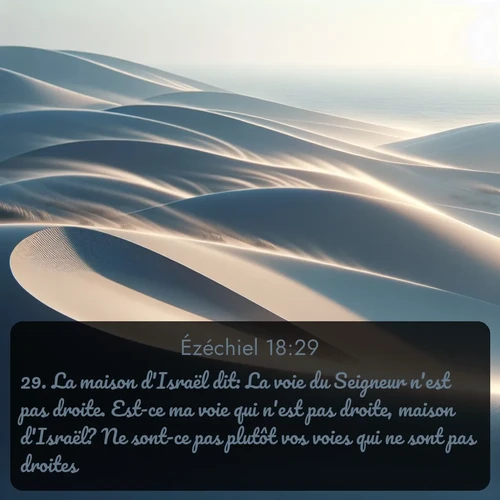 Segond Ézéchiel  ; image nature: image avec le verset biblique :La maison d&#039;Israël dit: La voie du Seigneur n&#039;est pas droite. Est-ce ma voie qui n&#039;est pas droite, maison d&#039;Israël? Ne sont-ce pas plutôt vos voies qui ne sont pas droites? ;  ; 18:29