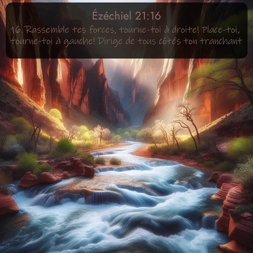 Segond Ézéchiel  ; image nature: image avec le verset biblique :Rassemble tes forces, tourne-toi à droite! Place-toi, tourne-toi à gauche! Dirige de tous côtés ton tranchant! ;  ; 21:16