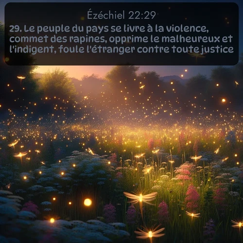 Segond Ézéchiel  ; image nature: image avec le verset biblique :Le peuple du pays se livre à la violence, commet des rapines, opprime le malheureux et l&#039;indigent, foule l&#039;étranger contre toute justice. ;  ; 22:29