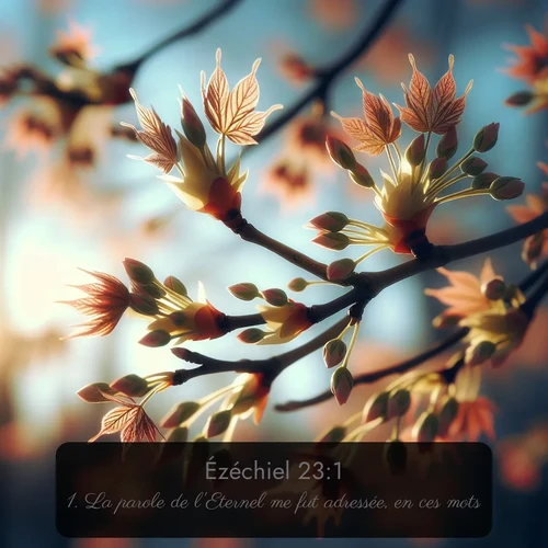 Segond Ézéchiel  ; image nature: image avec le verset biblique :La parole de l&#039;Eternel me fut adressée, en ces mots: ;  ; 23:1