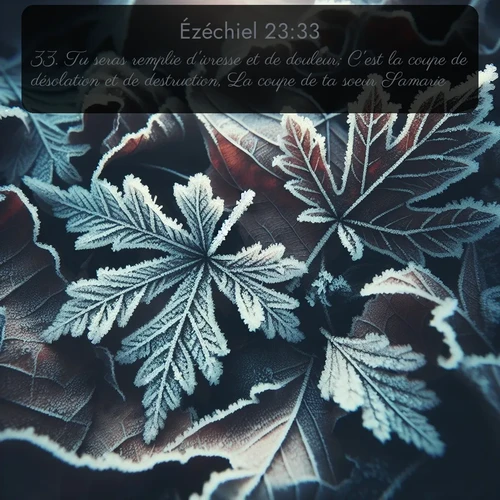Segond Ézéchiel  ; image nature: image avec le verset biblique :Tu seras remplie d&#039;ivresse et de douleur; C&#039;est la coupe de désolation et de destruction, La coupe de ta soeur Samarie. ;  ; 23:33