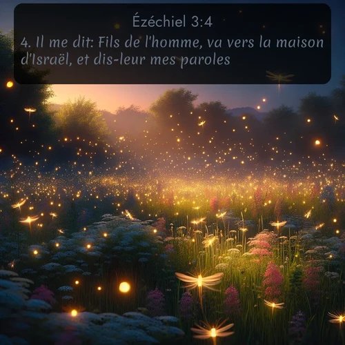Segond Ézéchiel  ; image nature: image avec le verset biblique :Il me dit: Fils de l&#039;homme, va vers la maison d&#039;Israël, et dis-leur mes paroles! ;  ; 3:4