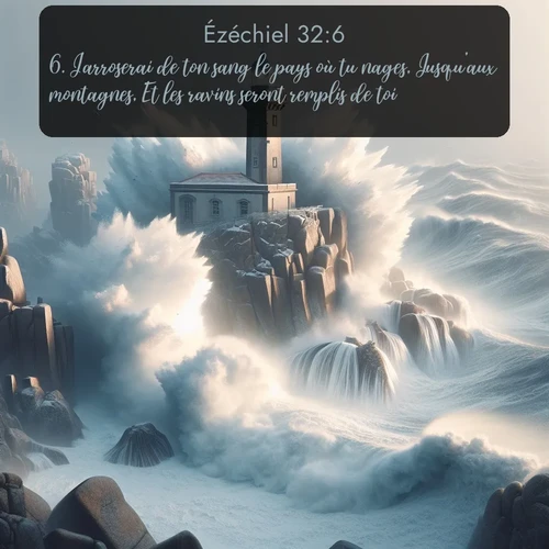 Segond Ézéchiel  ; image nature: image avec le verset biblique :J&#039;arroserai de ton sang le pays où tu nages, Jusqu&#039;aux montagnes, Et les ravins seront remplis de toi. ;  ; 32:6