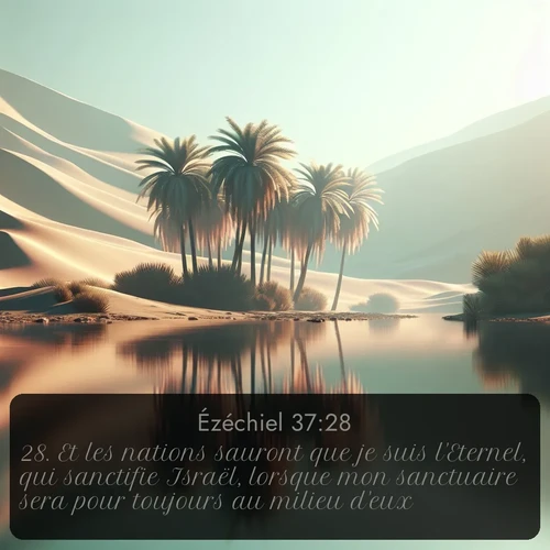 Segond Ézéchiel  ; image nature: image avec le verset biblique :Et les nations sauront que je suis l&#039;Eternel, qui sanctifie Israël, lorsque mon sanctuaire sera pour toujours au milieu d&#039;eux. ;  ; 37:28