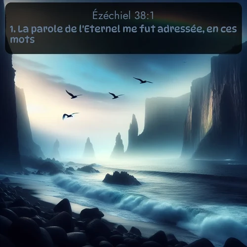 Segond Ézéchiel  ; image nature: image avec le verset biblique :La parole de l&#039;Eternel me fut adressée, en ces mots: ;  ; 38:1