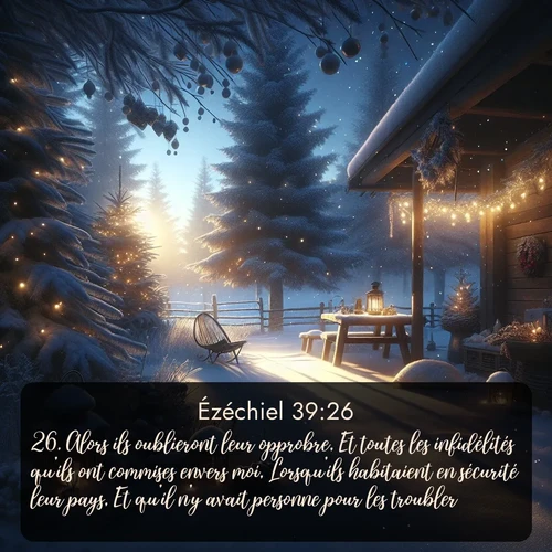 Segond Ézéchiel  ; image nature: image avec le verset biblique :Alors ils oublieront leur opprobre, Et toutes les infidélités qu&#039;ils ont commises envers moi, Lorsqu&#039;ils habitaient en sécurité leur pays, Et qu&#039;il n&#039;y avait personne pour les troubler. ;  ; 39:26