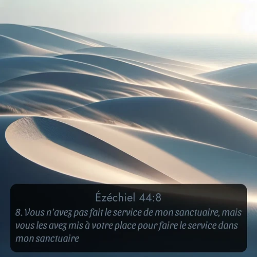 Segond Ézéchiel  ; image nature: image avec le verset biblique :Vous n&#039;avez pas fait le service de mon sanctuaire, mais vous les avez mis à votre place pour faire le service dans mon sanctuaire. ;  ; 44:8
