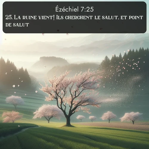 Segond Ézéchiel  ; image nature: image avec le verset biblique :La ruine vient! Ils cherchent le salut, et point de salut! ;  ; 7:25