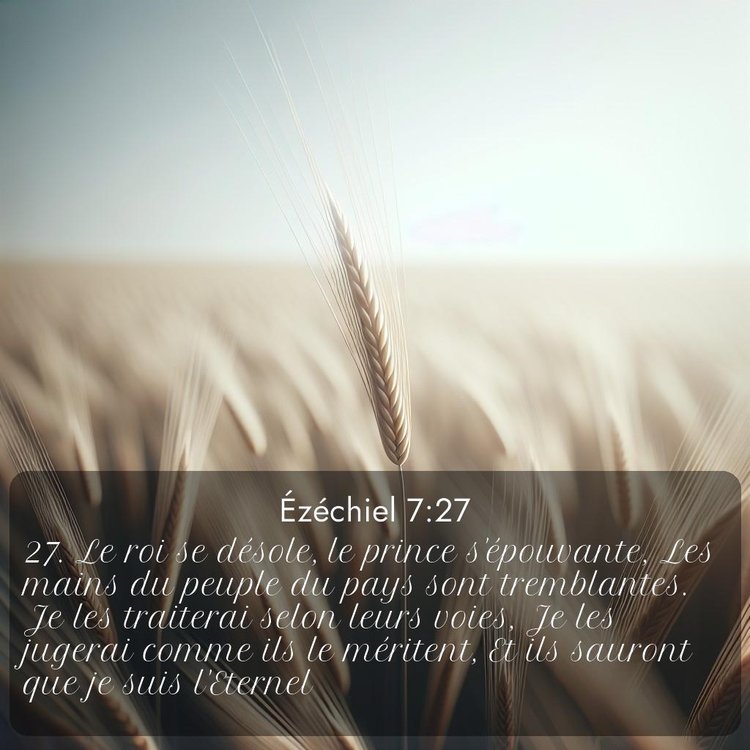 Segond Ézéchiel 7:27