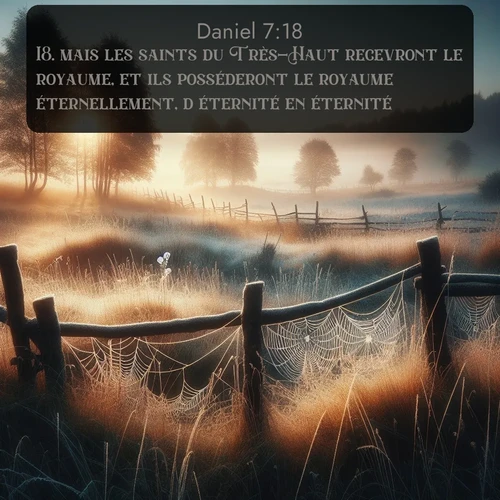 Segond Daniel  ; image nature: image avec le verset biblique :mais les saints du Très-Haut recevront le royaume, et ils posséderont le royaume éternellement, d&#039;éternité en éternité. ;  ; 7:18