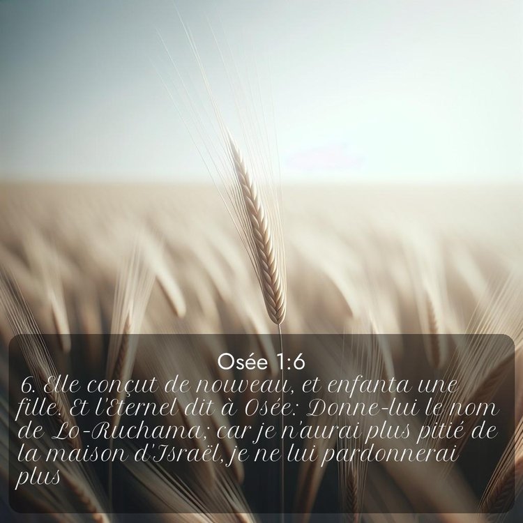 Segond Osée 1:6