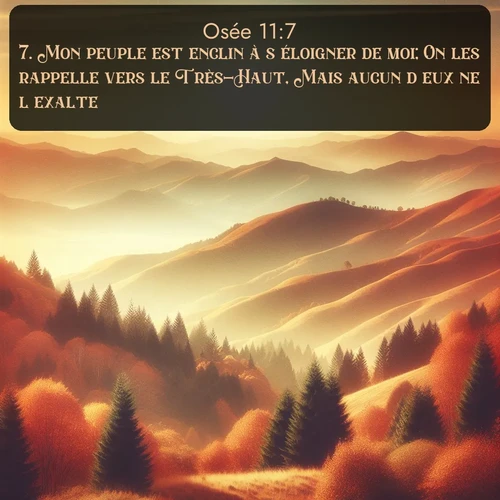 Segond Osée  ; image nature: image avec le verset biblique :Mon peuple est enclin à s&#039;éloigner de moi; On les rappelle vers le Très-Haut, Mais aucun d&#039;eux ne l&#039;exalte. ;  ; 11:7