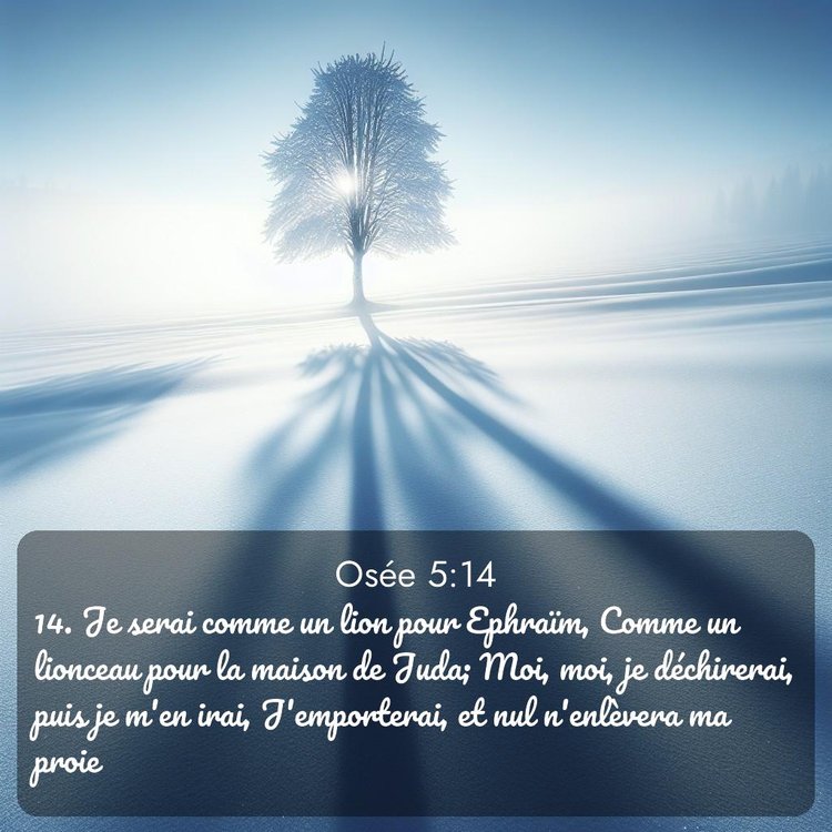 Segond Osée 5:14