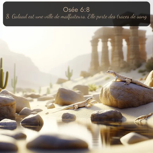 Segond Osée  ; image nature: image avec le verset biblique :Galaad est une ville de malfaiteurs, Elle porte des traces de sang. ;  ; 6:8