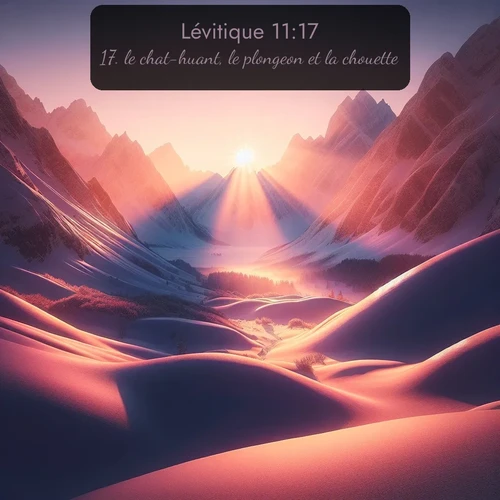 Segond Lévitique  ; image nature: image avec le verset biblique :le chat-huant, le plongeon et la chouette; ;  ; 11:17