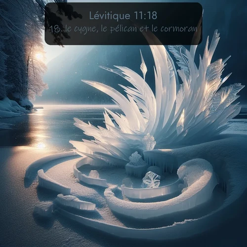 Segond Lévitique  ; image nature: image avec le verset biblique :le cygne, le pélican et le cormoran; ;  ; 11:18