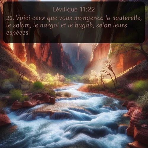 Segond Lévitique  ; image nature: image avec le verset biblique :Voici ceux que vous mangerez: la sauterelle, le solam, le hargol et le hagab, selon leurs espèces. ;  ; 11:22