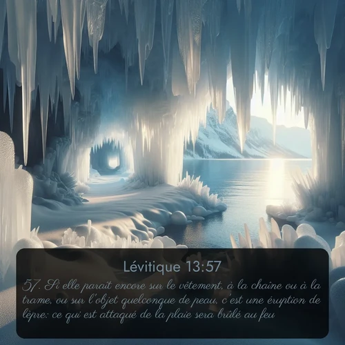 Segond Lévitique  ; image nature: image avec le verset biblique :Si elle paraît encore sur le vêtement, à la chaîne ou à la trame, ou sur l&#039;objet quelconque de peau, c&#039;est une éruption de lèpre: ce qui est attaqué de la plaie sera brûlé au feu. ;  ; 13:57