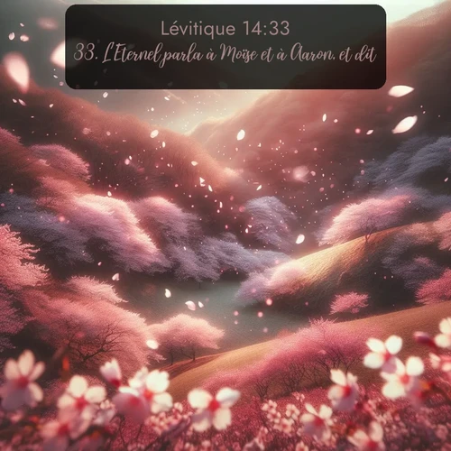 Segond Lévitique  ; image nature: image avec le verset biblique :L&#039;Eternel parla à Moïse et à Aaron, et dit: ;  ; 14:33