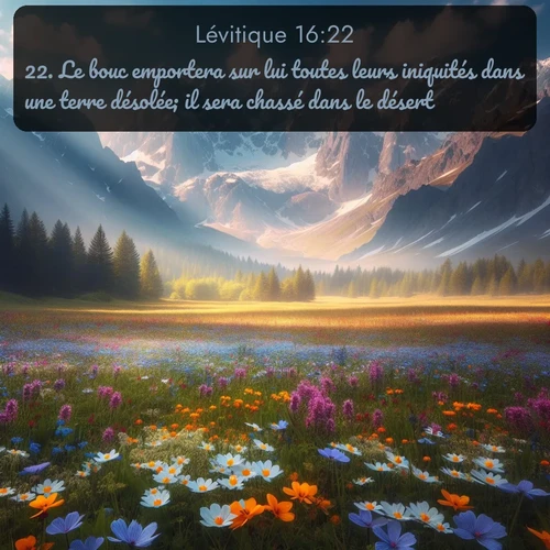Segond Lévitique  ; image nature: image avec le verset biblique :Le bouc emportera sur lui toutes leurs iniquités dans une terre désolée; il sera chassé dans le désert. ;  ; 16:22