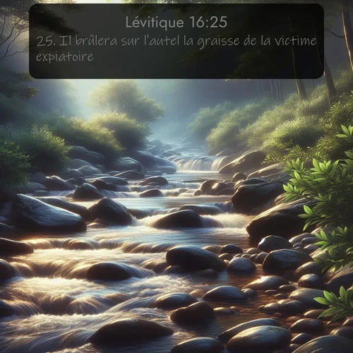 Segond Lévitique  ; image nature: image avec le verset biblique :Il brûlera sur l&#039;autel la graisse de la victime expiatoire. ;  ; 16:25