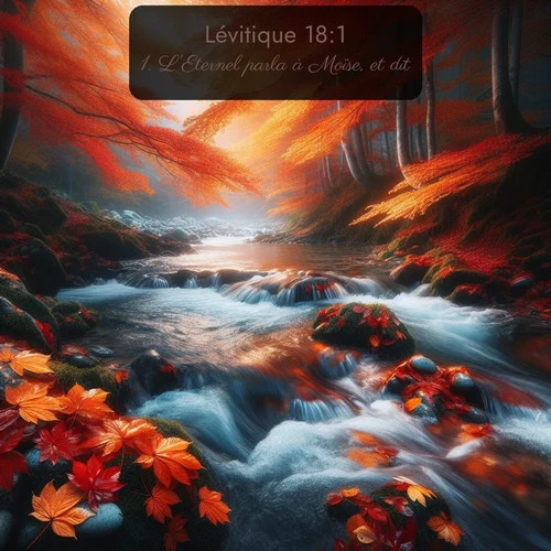 Segond Lévitique  ; image nature: image avec le verset biblique :L&#039;Eternel parla à Moïse, et dit: ;  ; 18:1