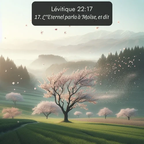 Segond Lévitique  ; image nature: image avec le verset biblique :L&#039;Eternel parla à Moïse, et dit: ;  ; 22:17