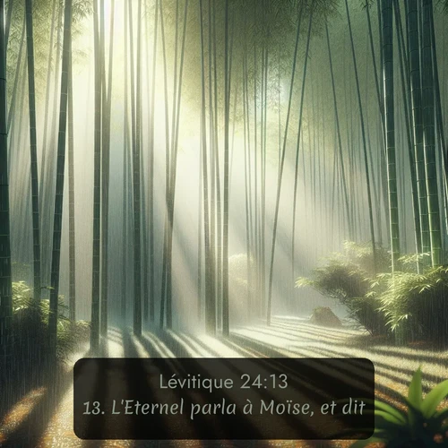 Segond Lévitique  ; image nature: image avec le verset biblique :L&#039;Eternel parla à Moïse, et dit: ;  ; 24:13