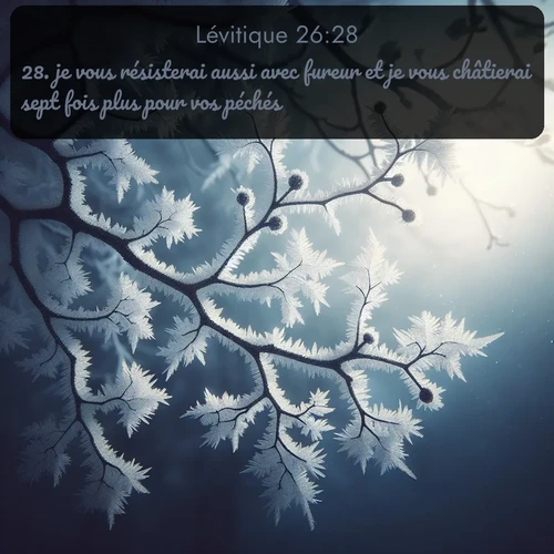 Segond Lévitique  ; image nature: image avec le verset biblique :je vous résisterai aussi avec fureur et je vous châtierai sept fois plus pour vos péchés. ;  ; 26:28