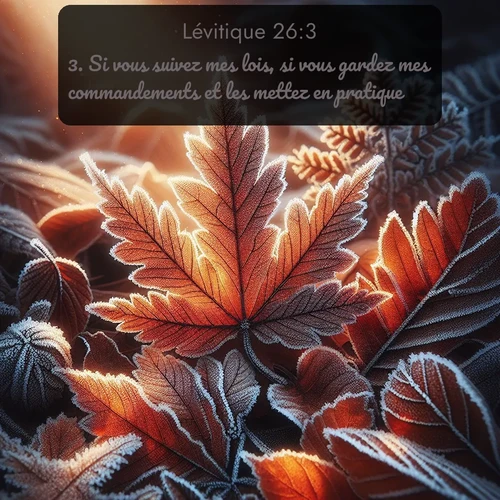 Segond Lévitique  ; image nature: image avec le verset biblique :Si vous suivez mes lois, si vous gardez mes commandements et les mettez en pratique, ;  ; 26:3