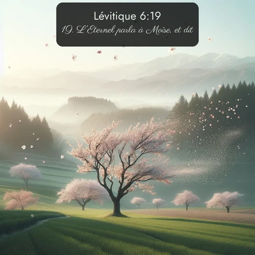 Segond Lévitique  ; image nature: image avec le verset biblique :L&#039;Eternel parla à Moïse, et dit: ;  ; 6:19