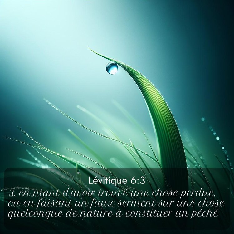 Segond Lévitique 6:3