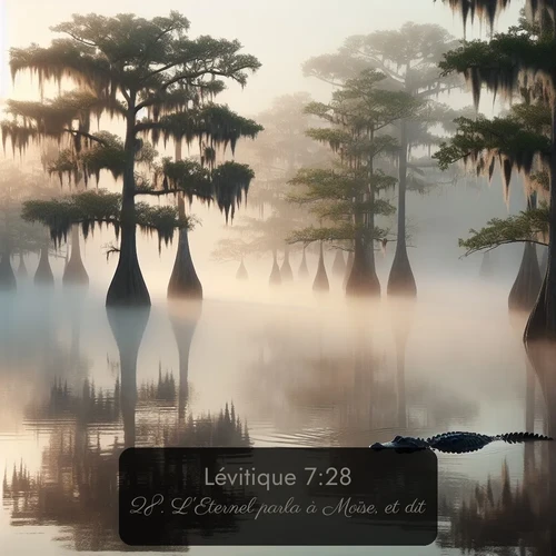 Segond Lévitique  ; image nature: image avec le verset biblique :L&#039;Eternel parla à Moïse, et dit: ;  ; 7:28
