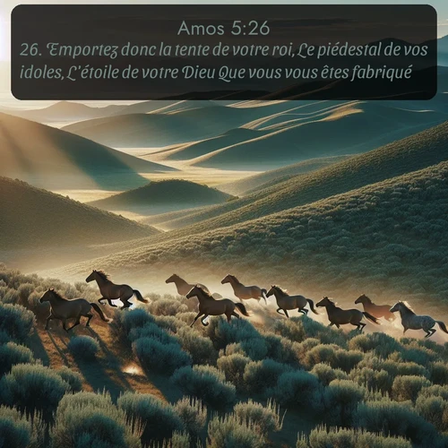 Segond Amos  ; image nature: image avec le verset biblique :Emportez donc la tente de votre roi, Le piédestal de vos idoles, L&#039;étoile de votre Dieu Que vous vous êtes fabriqué! ;  ; 5:26