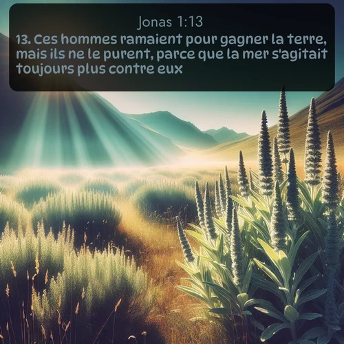 Segond Jonas  ; image nature: image avec le verset biblique :Ces hommes ramaient pour gagner la terre, mais ils ne le purent, parce que la mer s&#039;agitait toujours plus contre eux. ;  ; 1:13