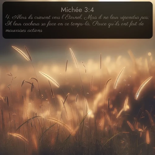 Segond Michée  ; image nature: image avec le verset biblique :Alors ils crieront vers l&#039;Eternel, Mais il ne leur répondra pas; Il leur cachera sa face en ce temps-là, Parce qu&#039;ils ont fait de mauvaises actions. ;  ; 3:4