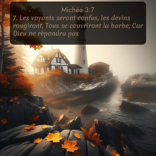 Segond Michée  ; image nature: image avec le verset biblique :Les voyants seront confus, les devins rougiront, Tous se couvriront la barbe; Car Dieu ne répondra pas. ;  ; 3:7