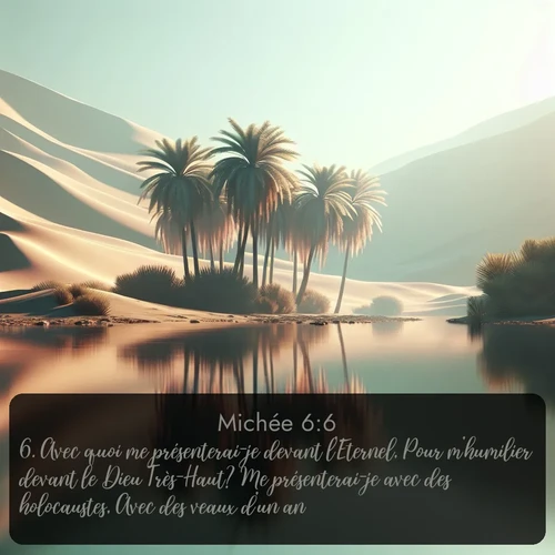 Segond Michée  ; image nature: image avec le verset biblique :Avec quoi me présenterai-je devant l&#039;Eternel, Pour m&#039;humilier devant le Dieu Très-Haut? Me présenterai-je avec des holocaustes, Avec des veaux d&#039;un an? ;  ; 6:6