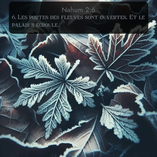 Segond Nahum  ; image nature: image avec le verset biblique :Les portes des fleuves sont ouvertes, Et le palais s&#039;écroule!... ;  ; 2:6