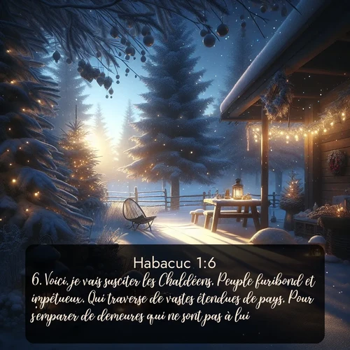 Segond Habacuc  ; image nature: image avec le verset biblique :Voici, je vais susciter les Chaldéens, Peuple furibond et impétueux, Qui traverse de vastes étendues de pays, Pour s&#039;emparer de demeures qui ne sont pas à lui. ;  ; 1:6