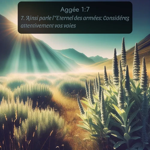 Segond Aggée  ; image nature: image avec le verset biblique :Ainsi parle l&#039;Eternel des armées: Considérez attentivement vos voies! ;  ; 1:7