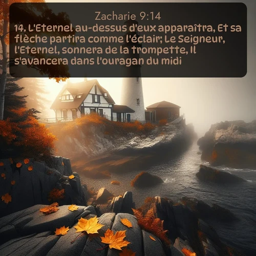Segond Zacharie  ; image nature: image avec le verset biblique :L&#039;Eternel au-dessus d&#039;eux apparaîtra, Et sa flèche partira comme l&#039;éclair; Le Seigneur, l&#039;Eternel, sonnera de la trompette, Il s&#039;avancera dans l&#039;ouragan du midi. ;  ; 9:14